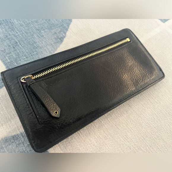 Cole Haan Black Leather Card Wallet with Gold Detail - Picture 3 of 6
